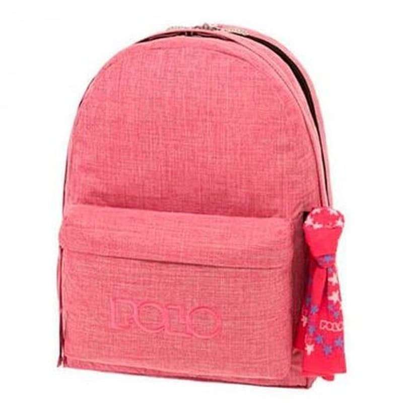 Τσάντα Πλάτης Polo Original Double Scarf Γυμνασίου - Λυκείου Ροζ