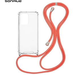 Θήκη Xiaomi Redmi Note 10 5G - Sonique Armor Clear Με Κορδόνι - Κόκκινο