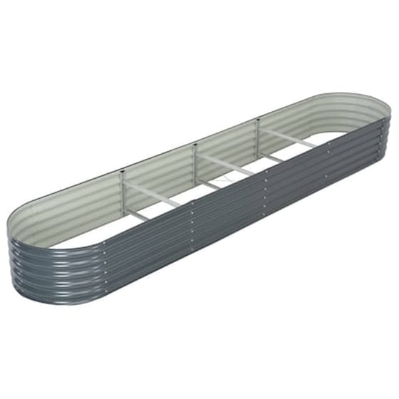 Vidaxl Ζαρντινιέρα Κήπου Γκρι 400 X 80 X 44 Εκ. Γαλβανισμένος Χάλυβας image 3