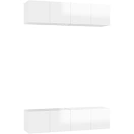 Έπιπλα Τηλεόρασης VidaXL Μοριοσανίδα 4 Τμχ 60x30x30cm - Λευκό