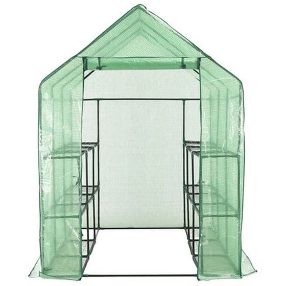 Vidaxl Θερμοκήπιο Walk-in Με 12 Ράφια 143 X 214 X 196 Εκ. Ατσάλινο image 5