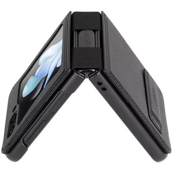 Θήκη Samsung Galaxy Z Flip 5 - NILLKIN Qin Leather Case - Μαύρο image 4