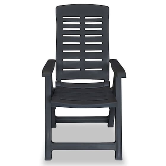 Καρέκλες Κήπου Vidaxl Ανακλινόμενες Πλαστικές 2 Τεμ. 60x61x108cm - Ανθρακί image 5