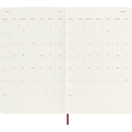 Ημερολόγιο Εβδομαδιαίο Moleskine 2025 12M Large Red Hard image 5