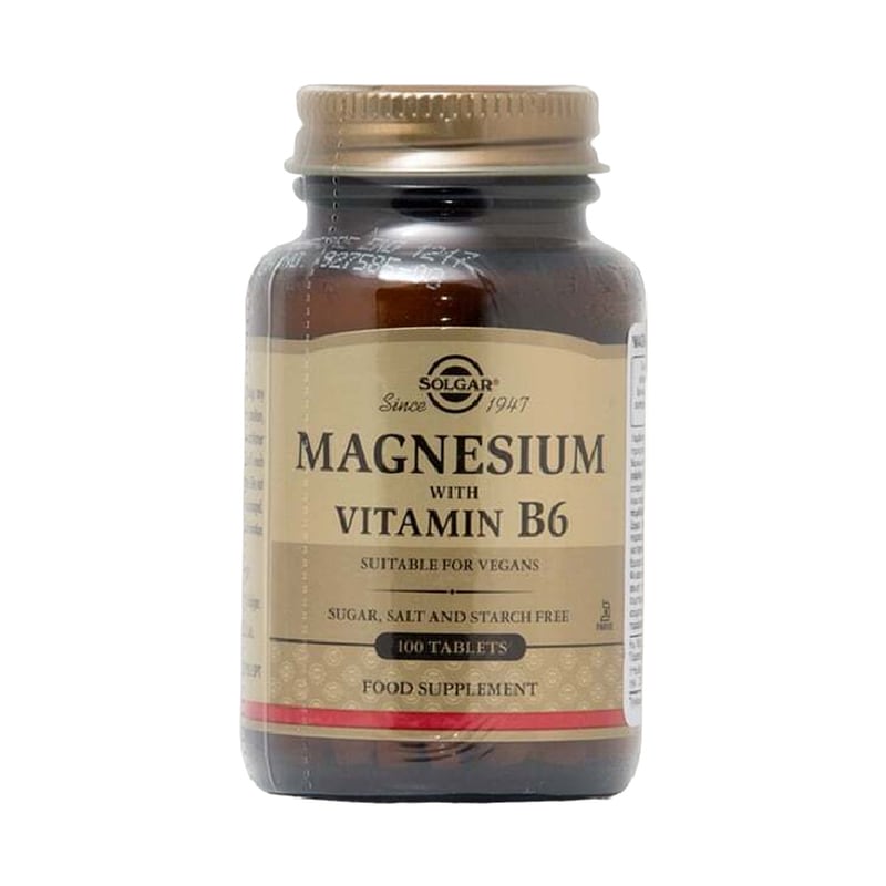 Μέταλλα Solgar Magnesium With Vitamin B6 - 100 ταμπλέτες