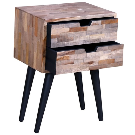 Κομοδίνο Vidaxl Από Μασίφ Ανακυκλωμένο Ξύλο Teak 42x31x60 cm - Καφέ image 1