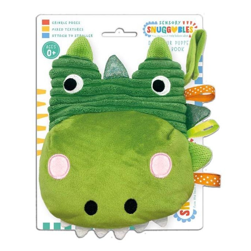 Sensory snuggables - Dinosaur puppet soft book