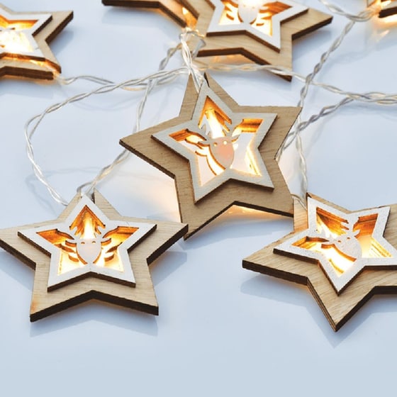 Χριστουγεννιάτικη Γιρλάντα 10 LED Aca Decor Reindeer Star image 0