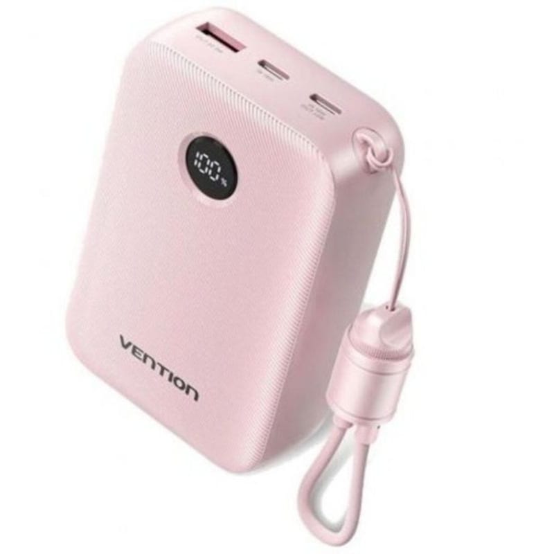 Powerbank Vention FKBP0-C-TY με ενσωματωμένο καλώδιο USB-C 20.000mAh 22.5 - Pink