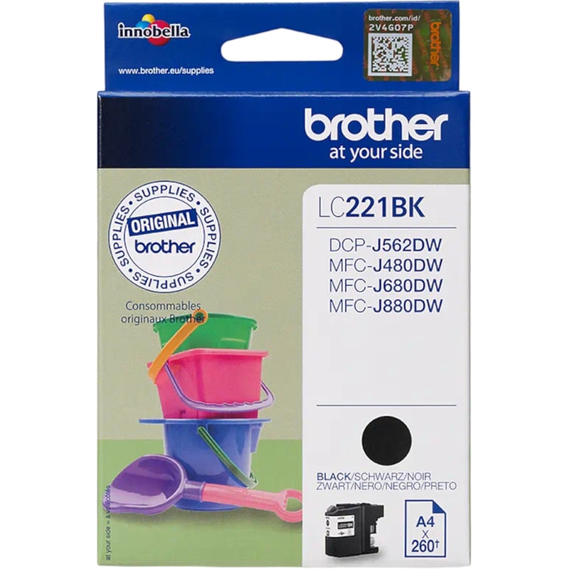 Brother LC-221BK Μαύρο Μελάνι Εκτυπωτή SC