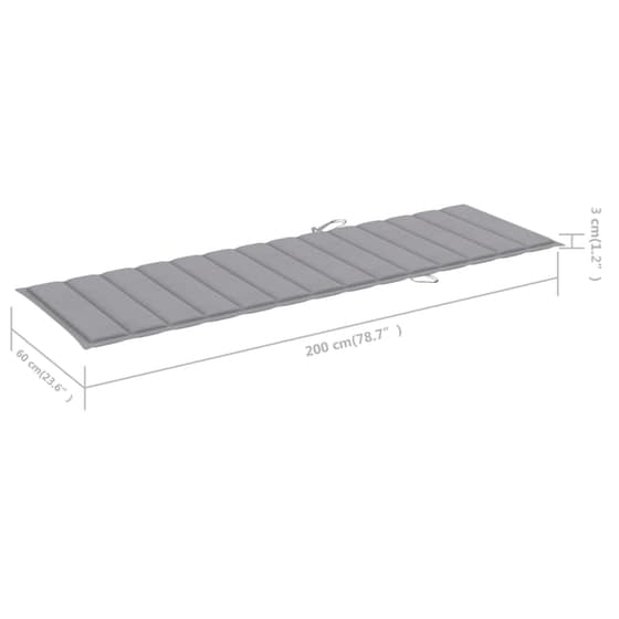 Ξαπλώστρα VidaXL από Μπαμπού 200x65x30-87 cm - Γκρι/Καφέ image 6