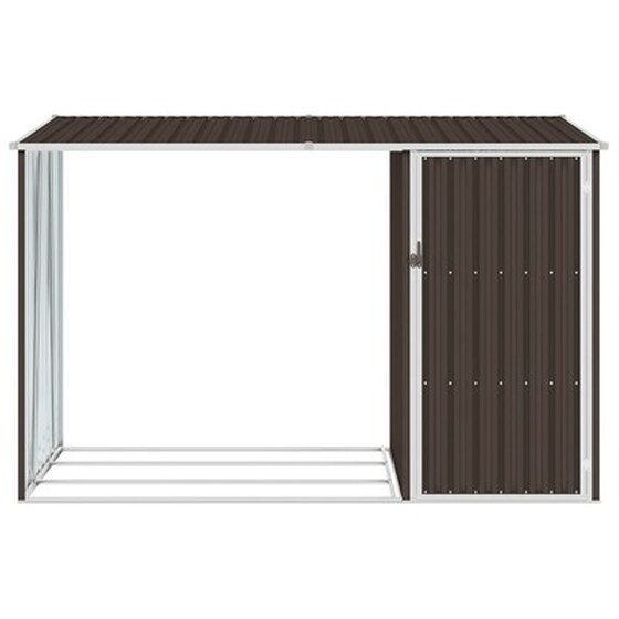 Vidaxl Υπόστεγο Ξύλων/αποθήκη Κήπου Καφέ 245x98x159 Εκ. Γαλβ. Ατσάλι image 3