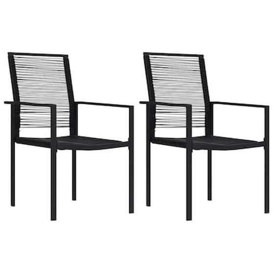 Καρέκλες Κήπου Vidaxl από Ρατάν 2 Τεμ. 60x55x90cm - Μαύρες image 1