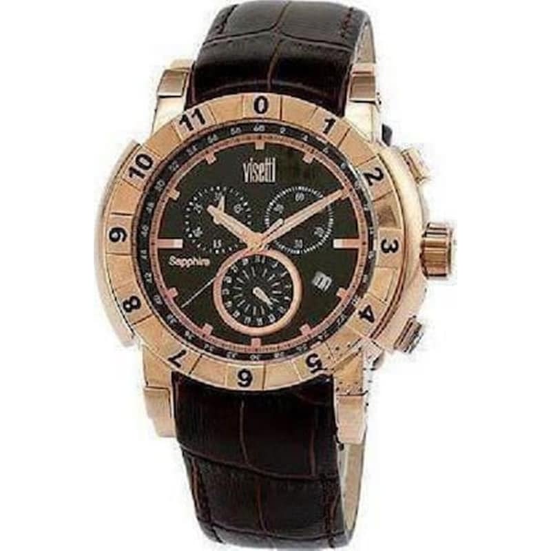 VISETTI Visetti Rose Gold Brown Leather Chrono Ew-sw501gb