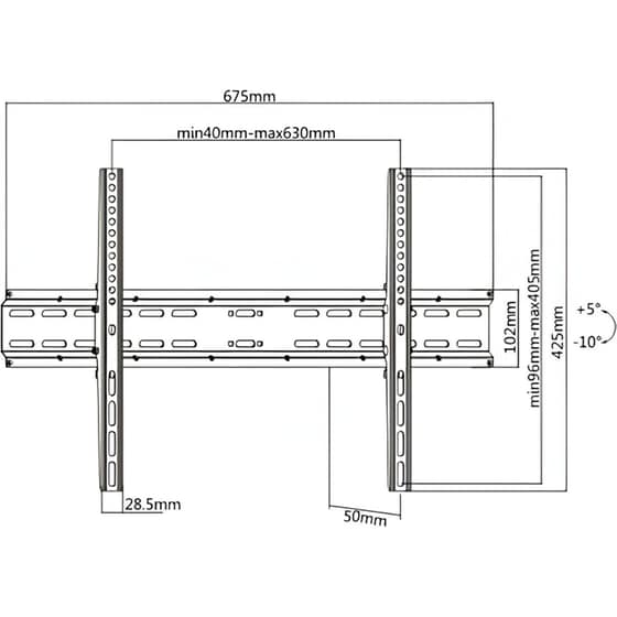 Βάση Τηλεόρασης Τοίχου Brateck Kl25-46t, Για 37-70", Έως 35kg image 5