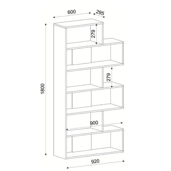 Βιβλιοθήκη Welhome  Μελαμίνη 92x30x180 cm - Καφέ image 1