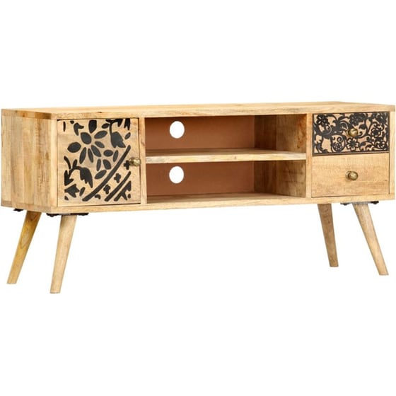 Έπιπλο Τηλεόρασης VidaXL από Ξύλο 100x30x45cm - Καφέ/Μαύρο image 7