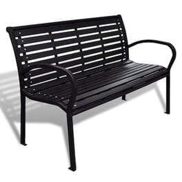 Παγκάκι Κήπου VidaXL από Ατσάλι & Wpc 125x60.5x80.5 cm - Μαύρο