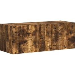 Έπιπλο Τηλεόρασης VidaXL Επιτοίχιο 2 τμχ 39 x 31 x 29,5 cm - Καπνιστή Δρυς