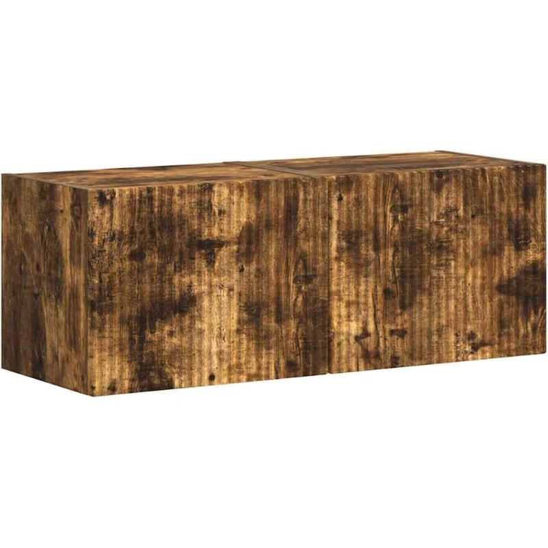 Έπιπλο Τηλεόρασης VidaXL Επιτοίχιο 2 τμχ 39 x 31 x 29,5 cm - Καπνιστή Δρυς