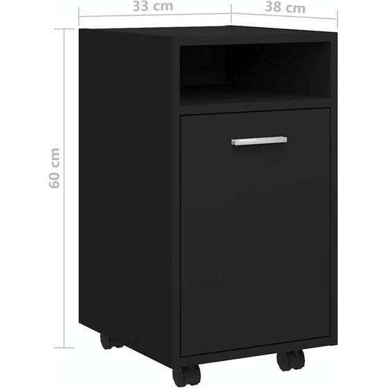 Ντουλάπι Γραφείου VidaXL από Μοριοσανίδα 33x38x60 cm - Μαύρο image 7
