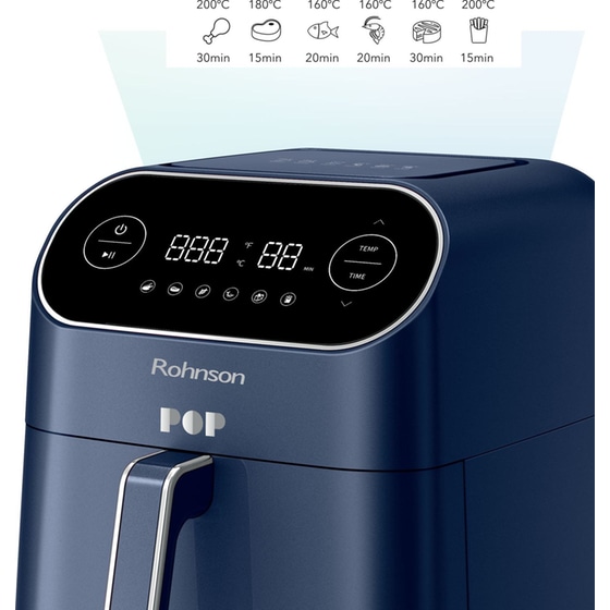 ROHNSON R-2859B Pop με Αποσπώμενο Κάδο 1800 W 7 L Μπλε Φριτέζα Αέρος image 5