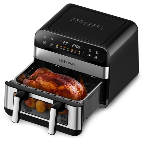 ROHNSON R-2894 με Αποσπώμενο Κάδο 10.4 L Inox Φριτέζα Αέρος image 3