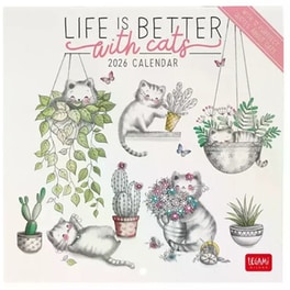 Ημερολόγιο Τοίχου Legami 2026 Sketchy Cats 18x18cm