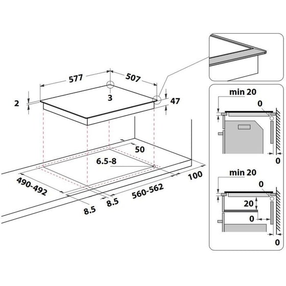 HOTPOINT HR 642 X CM 58 cm Μαύρο Εστία Κεραμική Αυτόνομη image 2