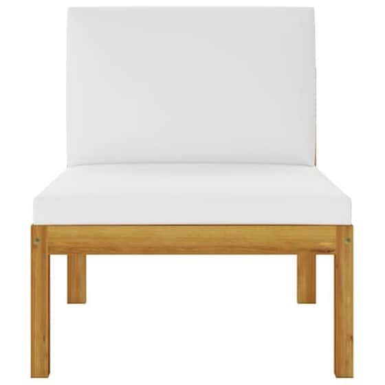 Σετ Σαλόνι Κήπου Vidaxl από Μασίφ Ξύλο Ακακίας με Μαξιλάρια 6 Τμχ - Λευκό image 5