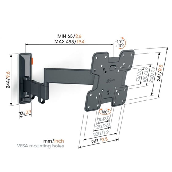 Βάση Τηλεόρασης Επιτοίχια Vogels TVM 3243 με Βραχίονα 19" - 43" έως 15 kg image 1