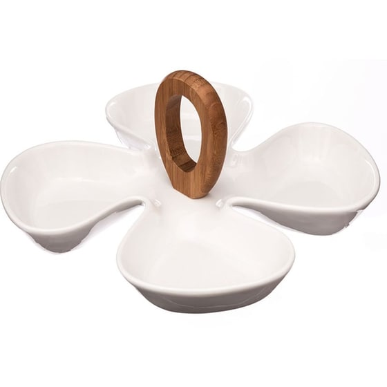 Ορντεβιέρα Σερβιρίσματος Πορσελάνινο 28x12cm - Λευκό image 0
