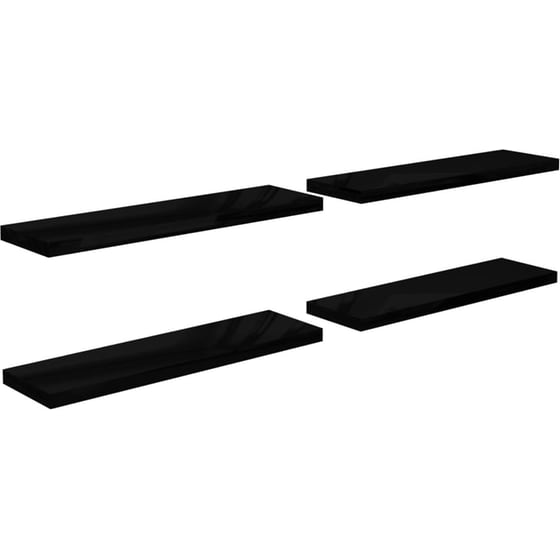 Ράφια Τοίχου VidaXL από MDF 90x23.5 cm 4 Τμχ - Μαύρο image 0