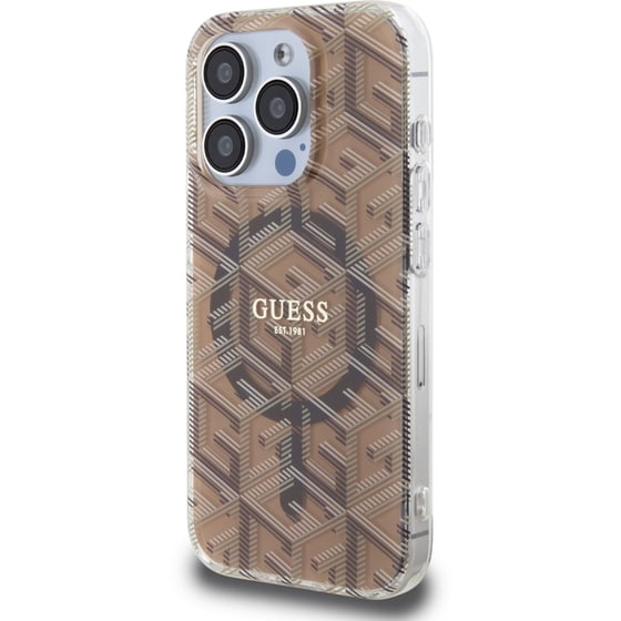 Guess “gcube Stripes Collection” Magsafe Hard Case Θήκη Προστασίας Από Σκληρό Πλαστικό – Iphone 15 Pro Max (καφέ – Guhmp15xhgcustgw) image 3