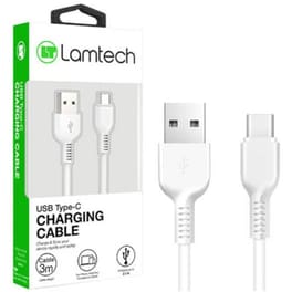Καλώδιο LAMTECH USB-A - Type C - 3m - Λευκό