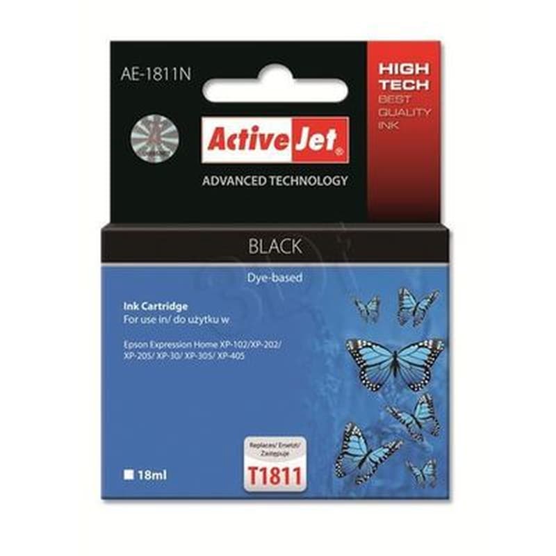 Συμβατό Epson T18XL Μαύρο Μελάνι Εκτυπωτή AE-1811N ACTIVEJET