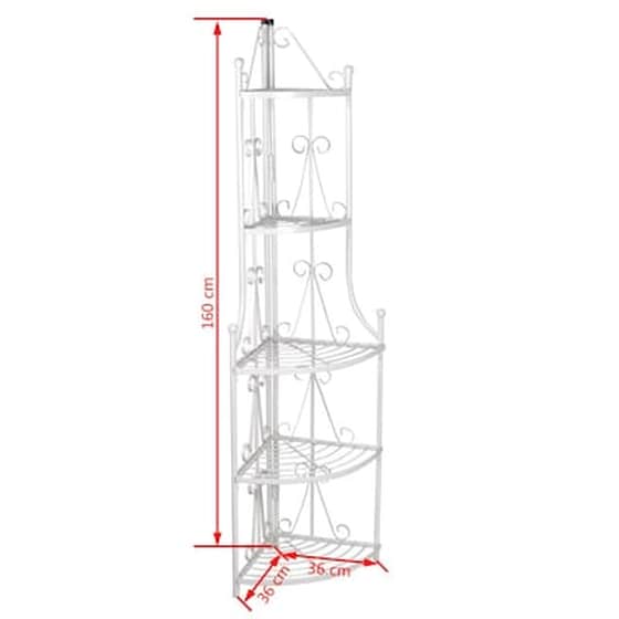 Γωνιακό Ράφι για Φυτά VidaXL από Ατσάλι 36x160 cm -  Λευκό image 3