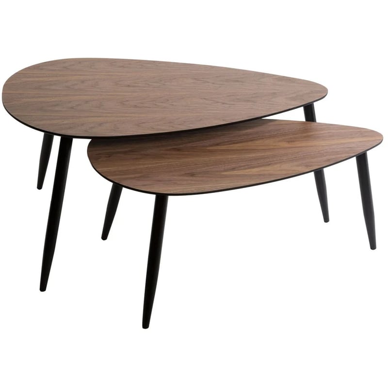 Σετ Τραπέζια Σαλονιού Spitishop από Ξύλο 2 Τμχ - Καφέ SPITISHOP