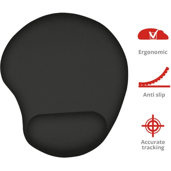 Trust Bigfoot Gel Mouse Pad 236mm με Στήριγμα καρπού Μαύρο image 1