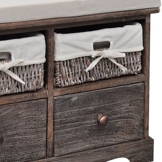 Vidaxl Πάγκος Με Αποθηκευτικό Χώρο Καφέ 62x33x42 Εκ. Ξύλο Παυλώνιας image 5