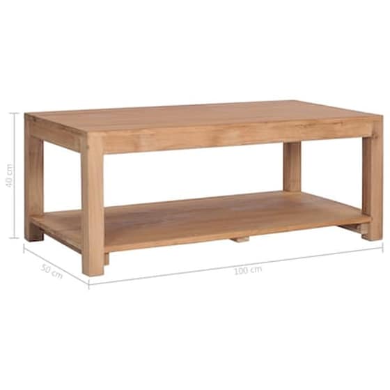 Τραπεζάκι Σαλονιού Vidaxl από Μασίφ Ξύλο Teak 100x50x40cm - Καφέ image 4