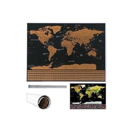 Παγκόσμιος Χάρτης Ξυστό Scratch Map World Σε Μαύρο Χρυσό Χρώμα, 82x59 Cm