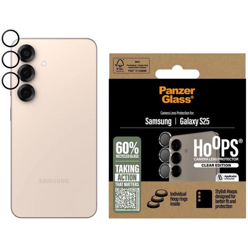 PANZERGLASS Προστατευτικό κάμερων Samsung Galaxy S25 - PanzerGlass Hoops Lens Protector Transparent