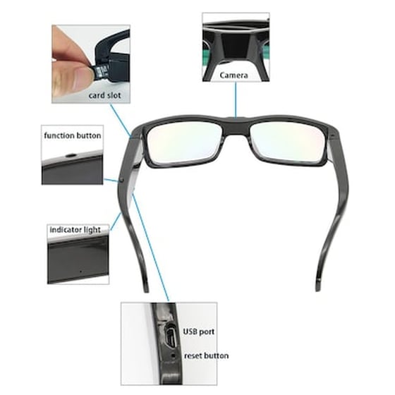 Eyeglasses With Integrated Camera Spy-015, Full Hd, Black image 3