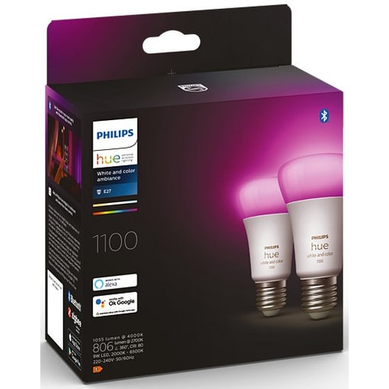 Philips Hue White and Color Ambiance 9W E27 2 Pack image 1