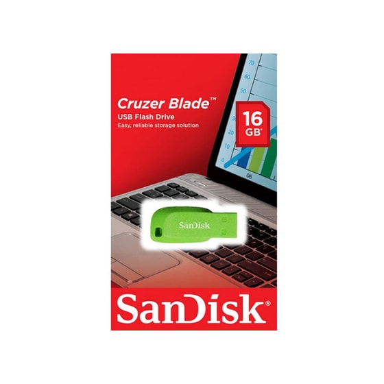 Sandisk Cruzer Blade 16GB USB 2.0 Stick Πράσινο image 1
