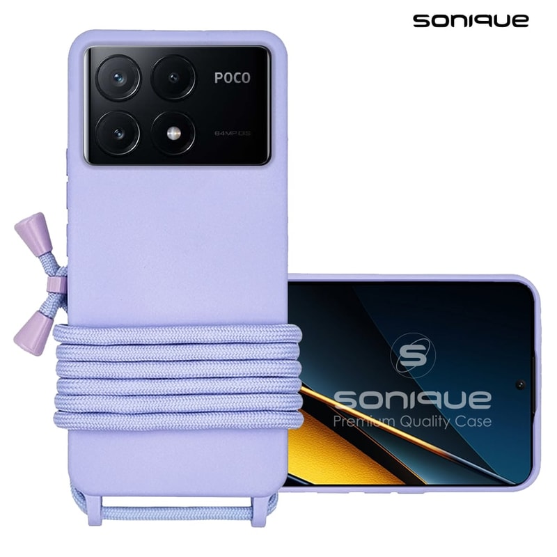 SONIQUE Θήκη Xiaomi Poco X6 Pro 5G - Sonique Carryhang Σιλικόνης Με Κορδόνι Λιλά - Λιλά