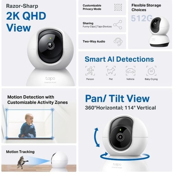 Ασύρματη IP Camera TP-Link Tapo C220 Επιτραπέζια με Wi-Fi και Ai Home Security image 2
