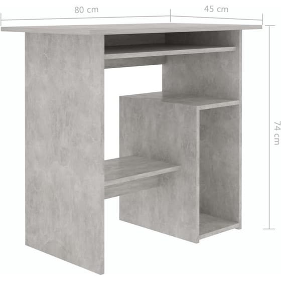 Γραφείο Υπολογιστή VidaxXL από Μοριοσανίδα  80x45x74 cm - Γκρι image 6