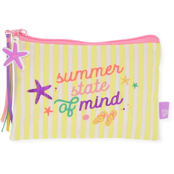 Κασετίνα Τριγωνική Papermnt Μικρή Summer Mind Beach Happy Μονή Μπεζ/Κίτρινο/Ροζ image 0